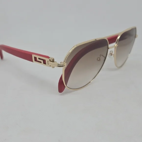 Porta Romana Gold Frame Sunglasses with Red Arms PORTA ROMANA SUNGLASSES and frames MOD.1516 sun gold wood  main image 3
